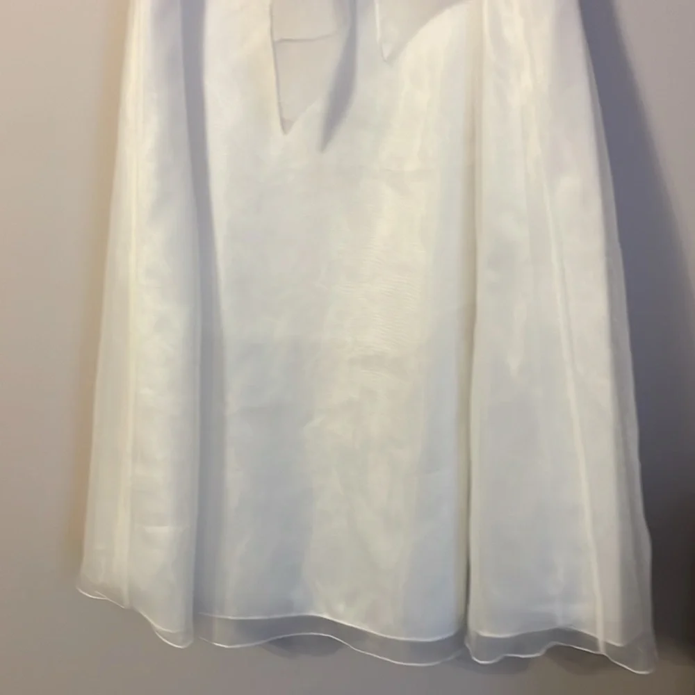 Bonnie Jean Vintage Red Velvet with Pearl Bead Detail White Tulle Skirt Dress 16